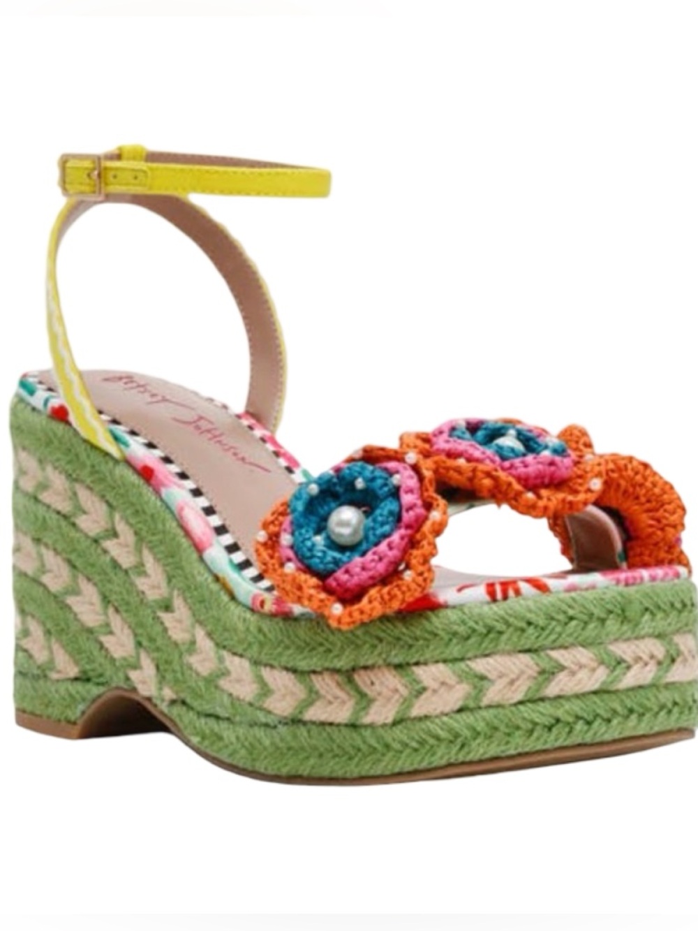 NWOB $149 Betsey Johnson Marabela Platform Wedge Sandal Multi Floral Espadrille - Picture 2 of 8